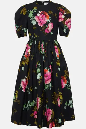 Erdem Floral cotton faille midi dress