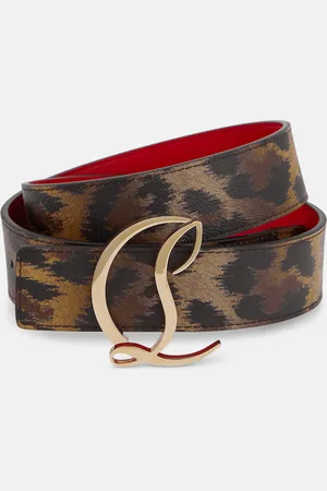 Christian Louboutin CL logo animal-print leather belt