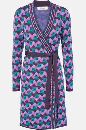 Diane von Furstenberg Edwina knitted jacquard wrap dress