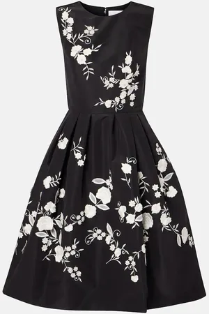 Carolina Herrera Embroidered silk midi dress