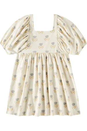 Rylee + Cru Brea puff-sleeve floral cotton dress