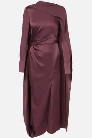 Erdem Draped satin midi dress