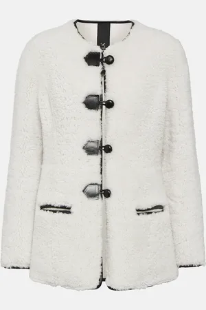 Blancha Leather-trimmed shearling jacket