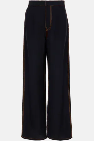 Alaïa Tailored wool-blend georgette wide-leg pants