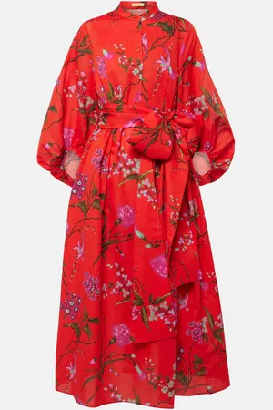 Erdem Tie-detail cotton and linen midi dress