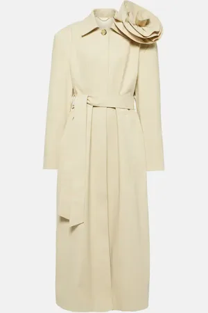 MAGDA BUTRYM Floral-appliquÃ© cotton gabardine trench coat