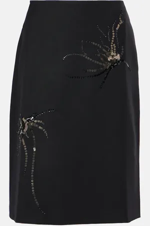 JACQUES WEI Sequined wool pencil skirt