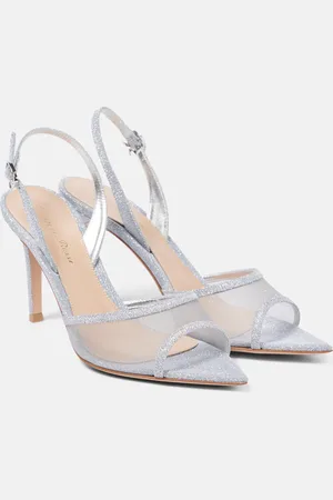 Gianvito Rossi Halley 85 metallic leather slingback pumps