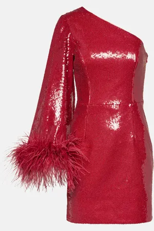 Rebecca Vallance Nika feather-trimmed minidress
