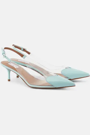 Alaïa Le CÅur patent leather and PU slingback pumps