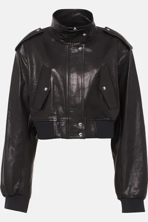 Khaite Kember cropped leather bomber jacket