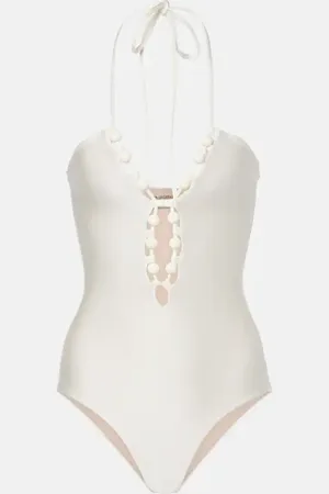 Adriana Degreas Embellished halterneck swimsuit