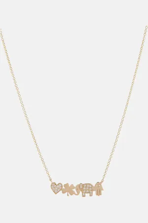 Sydney Evan Icon Bar 14kt necklace with diamonds
