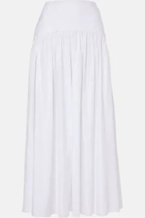 Staud Procida high-rise cotton maxi skirt