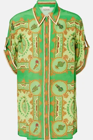ALÉMAIS La Musica printed silk shirt