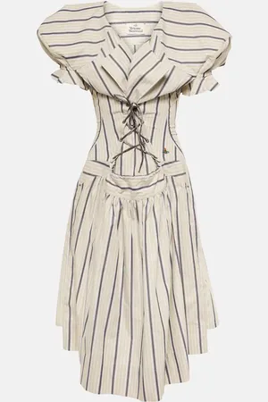 Vivienne Westwood Kate striped cotton midi dress