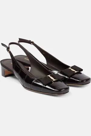 Salvatore Ferragamo Rivada 30 croc-effect leather pumps