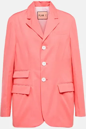 Plan C Single-breasted cotton blazer