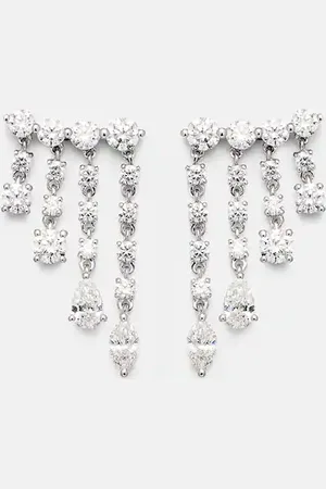 Anita Small 18kt white gold drop earrings with diamonds