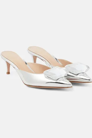 Gianvito Rossi Jaipur 55 embellished metallic leather mules