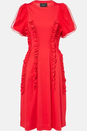 Simone Rocha Ruffled cotton tulle midi dress