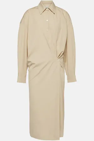 LEMAIRE Asymmetric cotton and silk shirt dress
