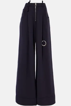 The Attico High-rise cotton wide-leg pants