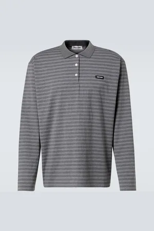Miu Miu Striped cotton jersey polo shirt