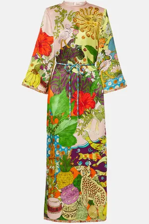 ALÉMAIS Tiger silk-blend midi dress