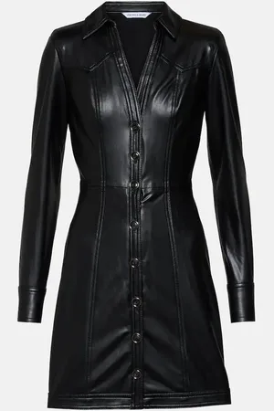 VERONICA BEARD Garrett faux leather shirt dress