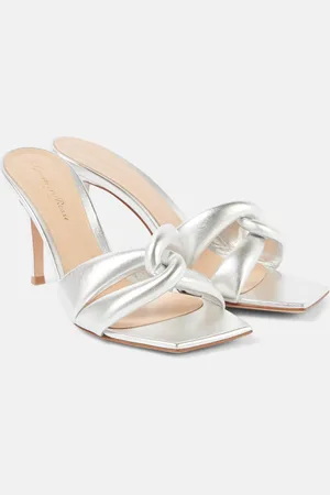 Gianvito Rossi Amour 90 metallic leather mules