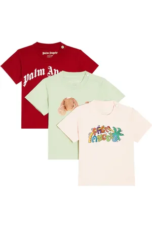 Palm Angels Baby set of three cotton jersey T-shirts