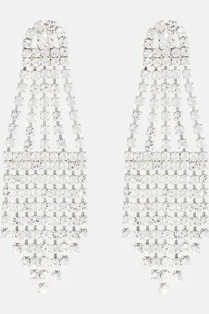 Oscar de la Renta Crystal Fan drop earrings