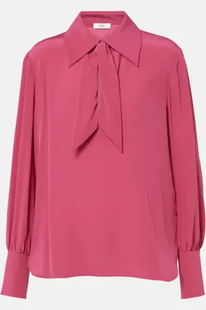 Chloé Tie-neck silk crÃªpe de chine blouse