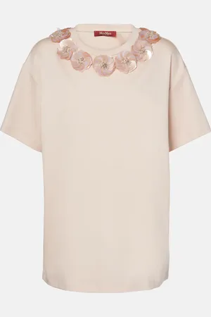 Max Mara Gennaio embellished jersey top