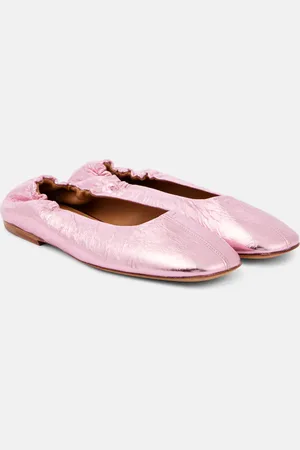 DRIES VAN NOTEN Metallic leather ballet flats