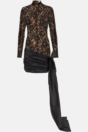 Ilkyaz Ozel Chiwen bow-detail floral lace cocktail dress