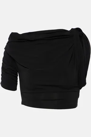 Jacquemus Le Haut Drapeado jersey crop top