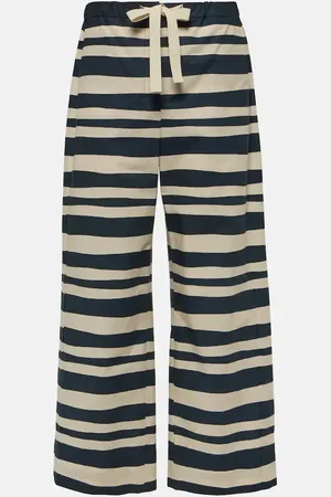 Max Mara Striped cotton poplin wide-leg pants