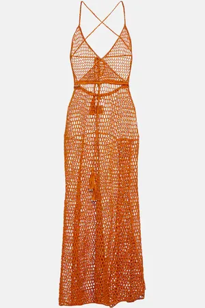 ANNA KOSTUROVA Open-knit cotton maxi dress