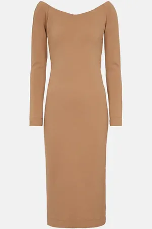 Fendi Off-shoulder wool jersey midi dress