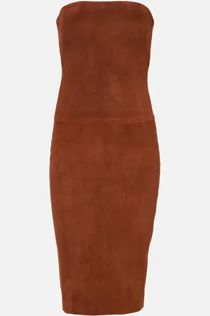 Stouls Monica strapless suede midi dress