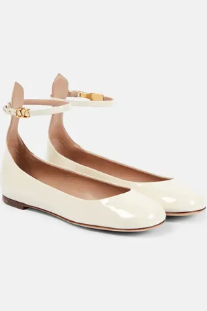 VALENTINO GARAVANI Tan-Go patent leather ballet flats