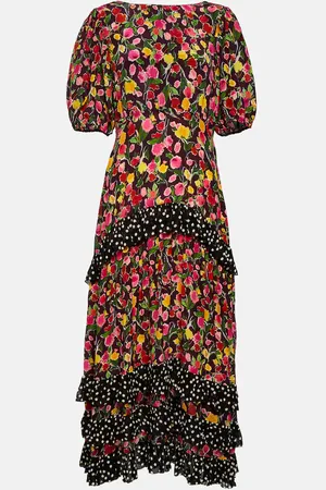 RIXO London Shireen floral silk midi dress