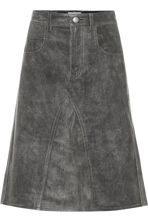 Marant Etoile Fiali leather midi skirt