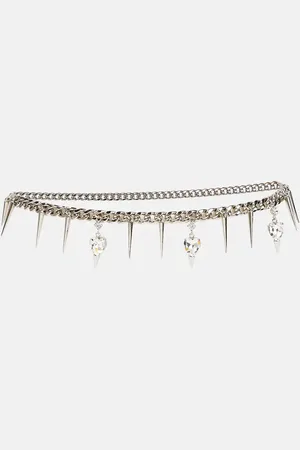 Alessandra Rich Embellished chain belt