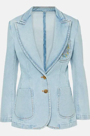 Etro Embroidered denim blazer