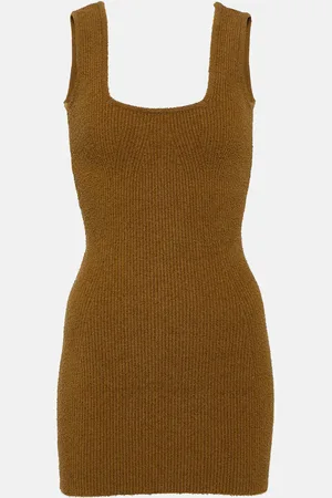WARDROBE.NYC Ribbed-knit cotton-blend minidress