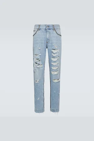 Dolce & Gabbana Distressed mid-rise straight jeans