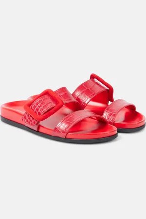 Manolo Blahnik Mayfu croc-effect leather sandals